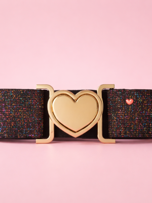 Ceinture Paillettes Noire Multico Coeur