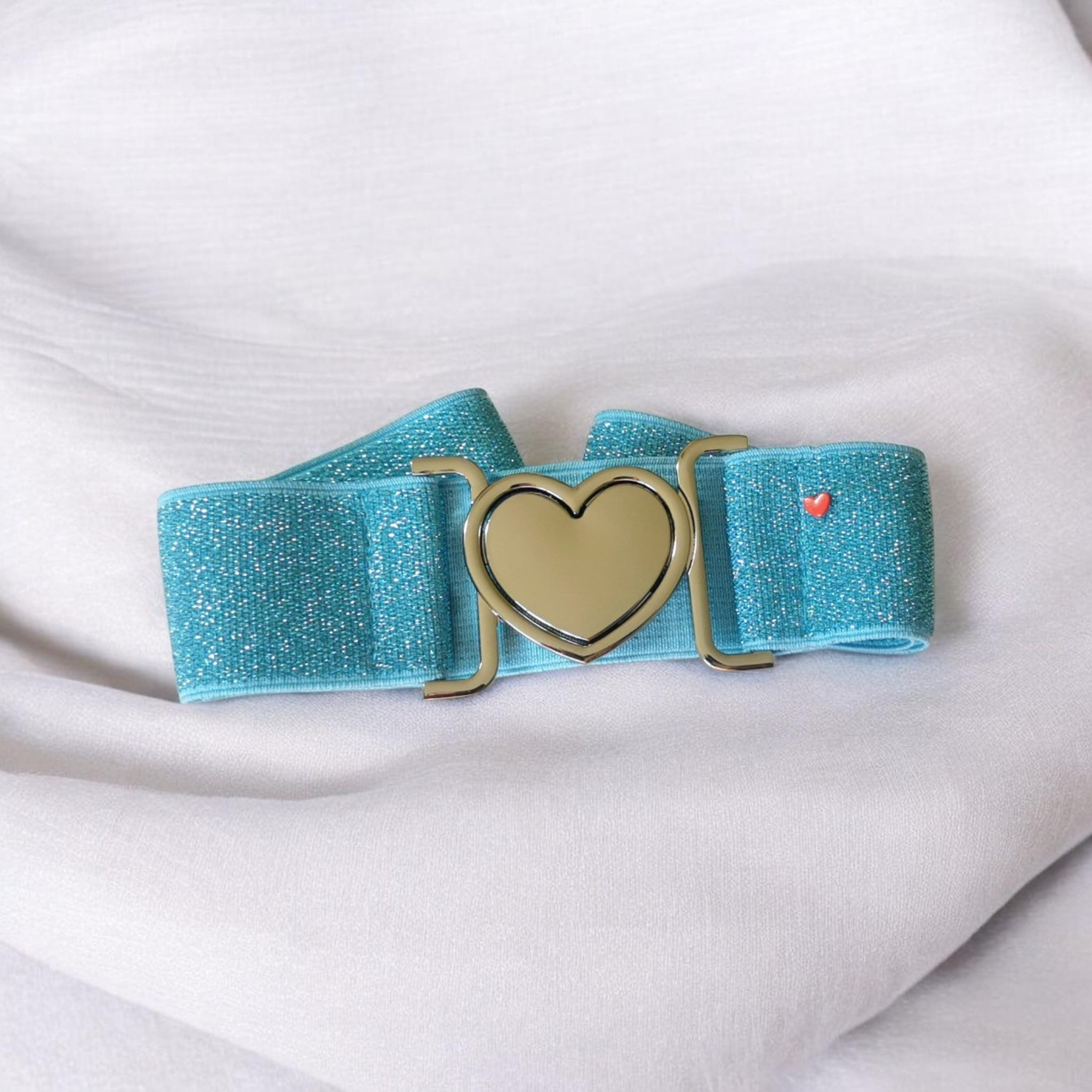 Ceinture Paillettes Turquoise Coeur – Image 4
