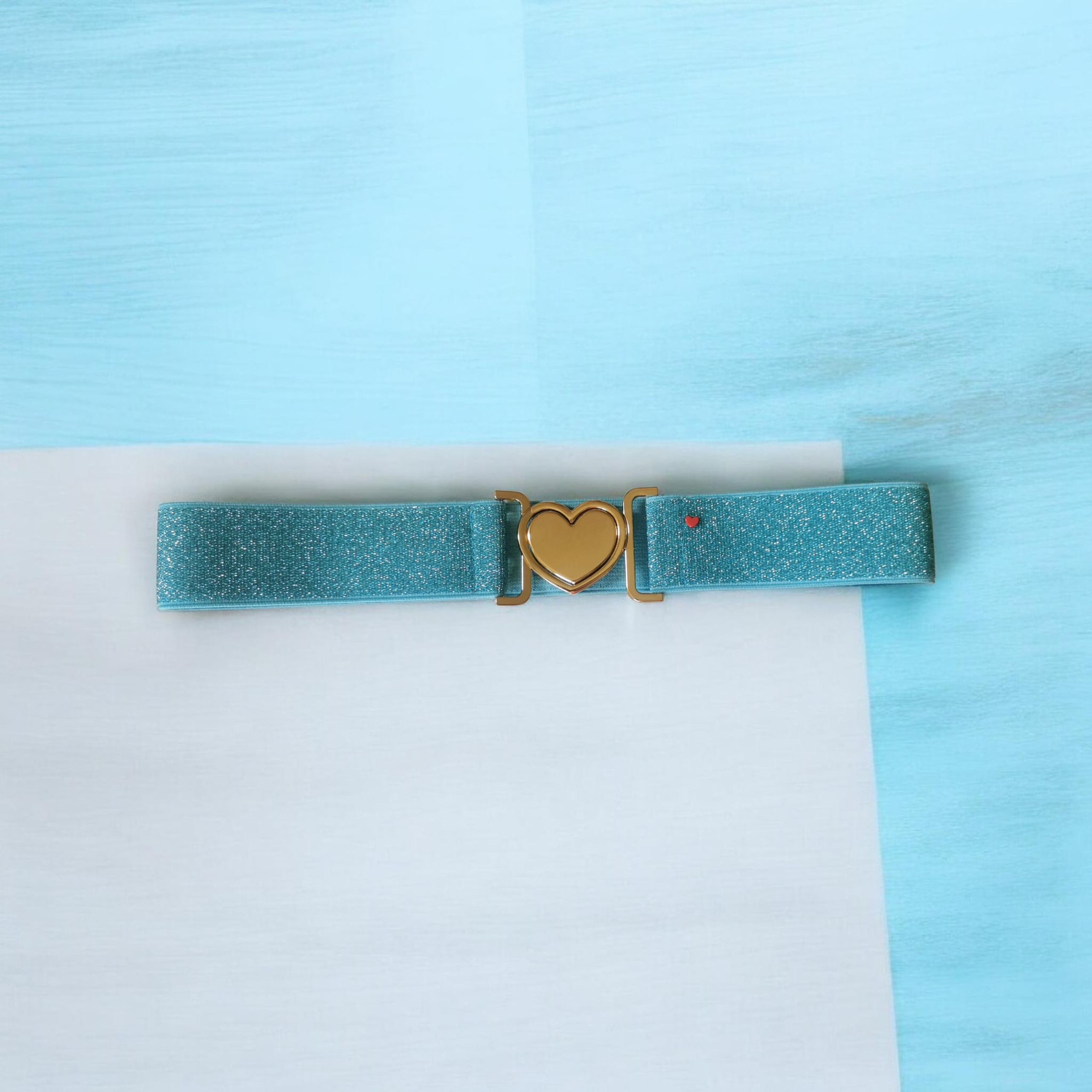 Ceinture Paillettes Turquoise Coeur – Image 2