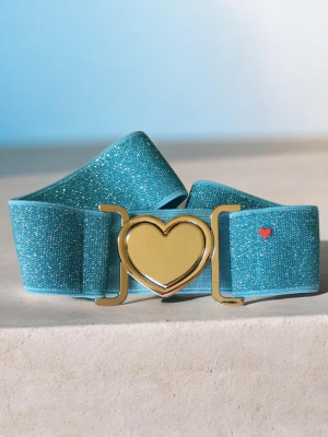 Ceinture Paillettes Turquoise Coeur