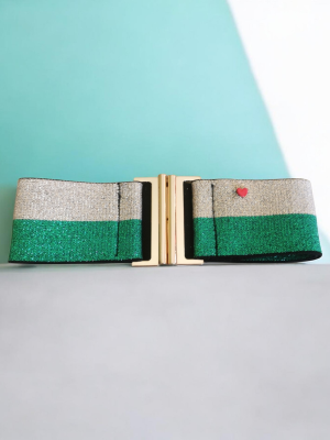 Ceinture Paillettes Verte et Dorée